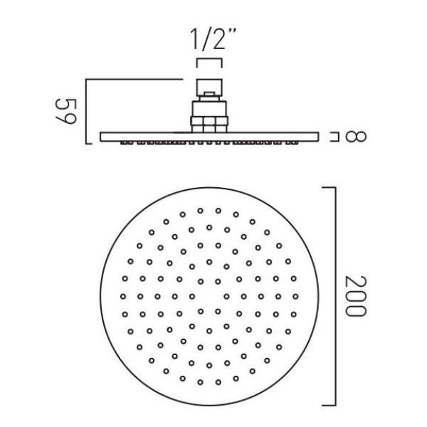 Vado Individual Brushed Gunmetal Round Shower Head 200mm #2