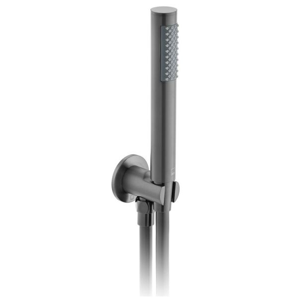 Vado Individual Brushed Gunmetal Round Single Function Handset Shower Kit