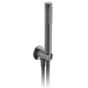 Vado Individual Brushed Gunmetal Round Single Function Handset Shower Kit