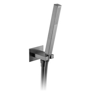 Vado Individual Brushed Gunmetal Square Single Function Handset Shower Kit
