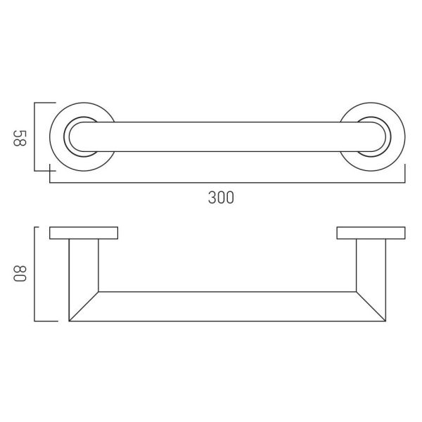 Vado Individual Spa Brushed Gunmetal Towel Rail 300mm #2