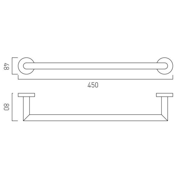 Vado Individual Spa Knurled Brushed Gunmetal Towel Rail 450mm #2