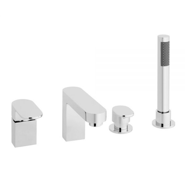 Vado Life Chrome Deck Mounted 4 Hole Bath Shower Mixer Tap