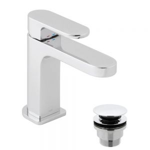 Vado Life Slimline Chrome Mono Basin Mixer Tap with Universal Waste