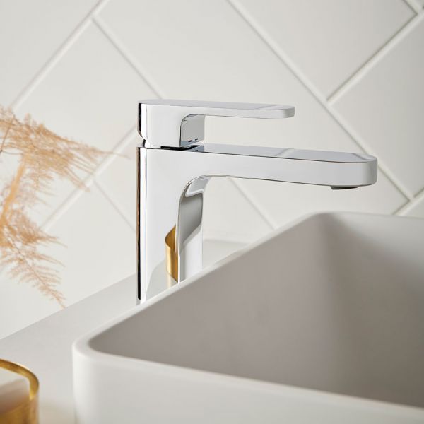 Vado Life Slimline Chrome Mono Basin Mixer Tap with Universal Waste #6