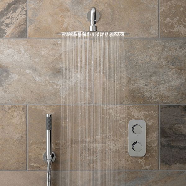 Vado Tablet Altitude Chrome Concealed 2 Outlet Thermostatic Shower Pack #2