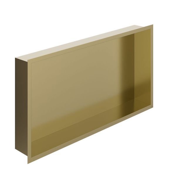 Vado Muse Satin Brass Shower Niche 623 x 323mm