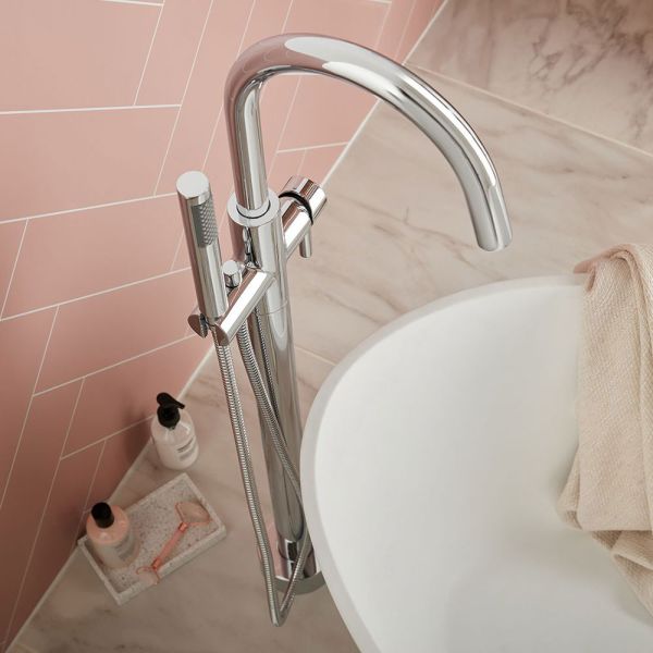Vado Origins Chrome Floor Standing Bath Shower Mixer Tap #3