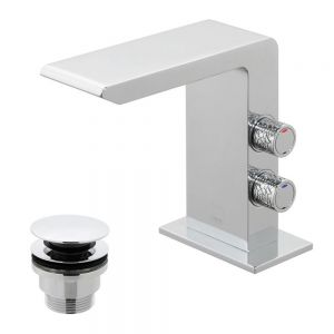 Vado Omika Chrome Mono Basin Mixer Tap with Universal Waste