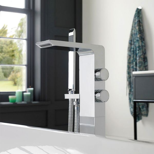 Vado Omika Chrome Floor Standing Bath Shower Mixer Tap #2