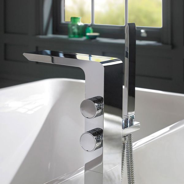 Vado Omika Chrome Floor Standing Bath Shower Mixer Tap #4