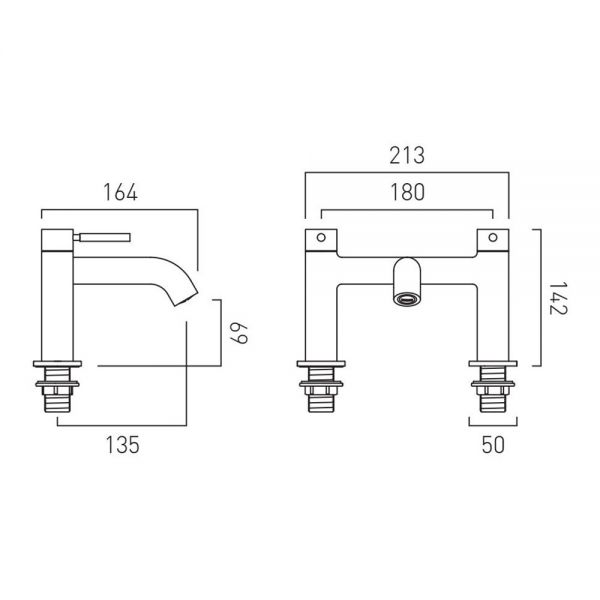 Vado Origins Knurled Chrome Bath Filler Tap #2
