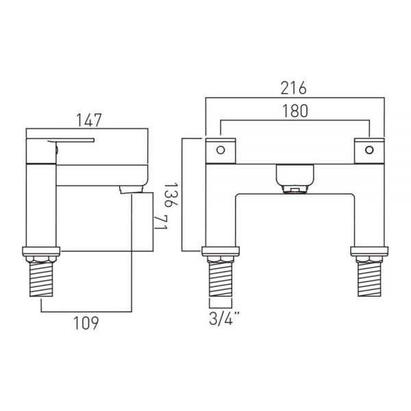 Vado Phase Chrome Bath Filler Tap #2