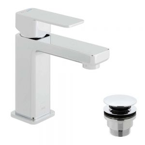 Vado Phase Ecoturn Chrome Mono Basin Mixer Tap with Universal Waste