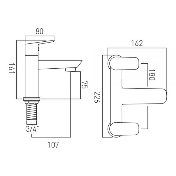 Vado Photon Chrome Bath Filler Tap #5