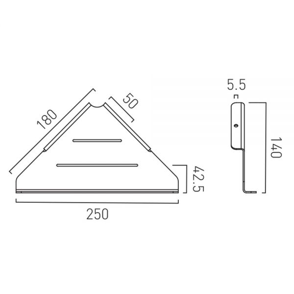 Vado Shama Chrome Wall Mounted Corner Bathroom Shelf #2
