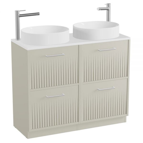 Vado Safari Floor Mounted Cashmere Fluted Vanity Unit 1000mm #2