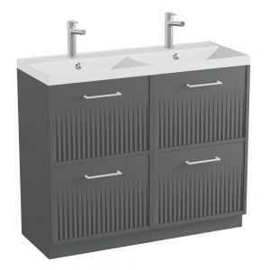 Vado Safari Floor Mounted Charcoal Grey Fluted Vanity Unit 1000mm