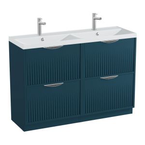 Vado Safari Floor Mounted Atlantic Blue Fluted Vanity Unit 1200mm