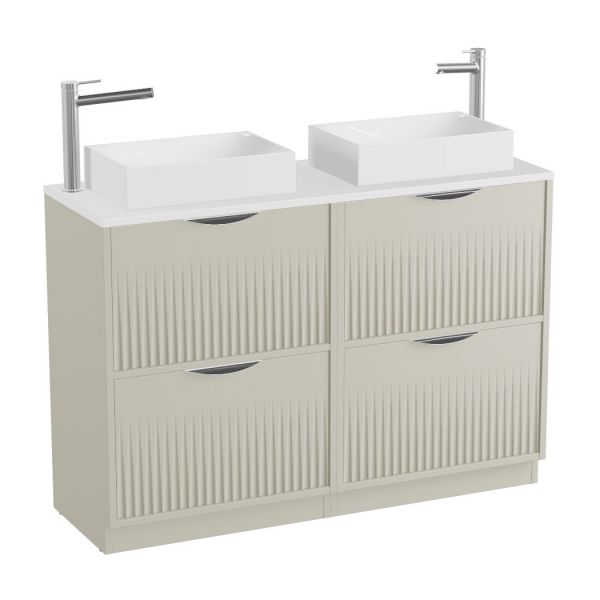 Vado Safari Floor Mounted Cashmere Fluted Vanity Unit 1200mm #2