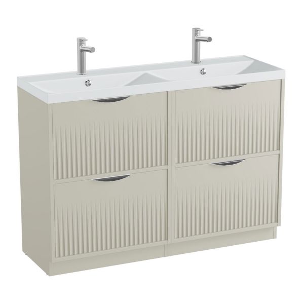 Vado Safari Floor Mounted Cashmere Fluted Vanity Unit 1200mm
