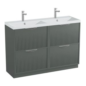 Vado Safari Floor Mounted Charcoal Grey Fluted Vanity Unit 1200mm