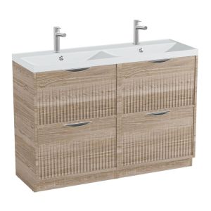 Vado Safari Floor Mounted Natural Oak Fluted Vanity Unit 1200mm
