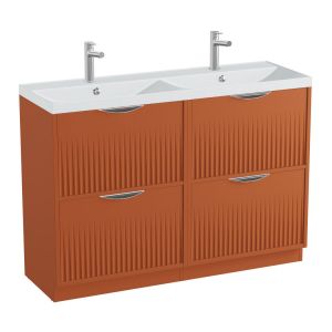Vado Safari Floor Mounted Terracotta Fluted Vanity Unit 1200mm