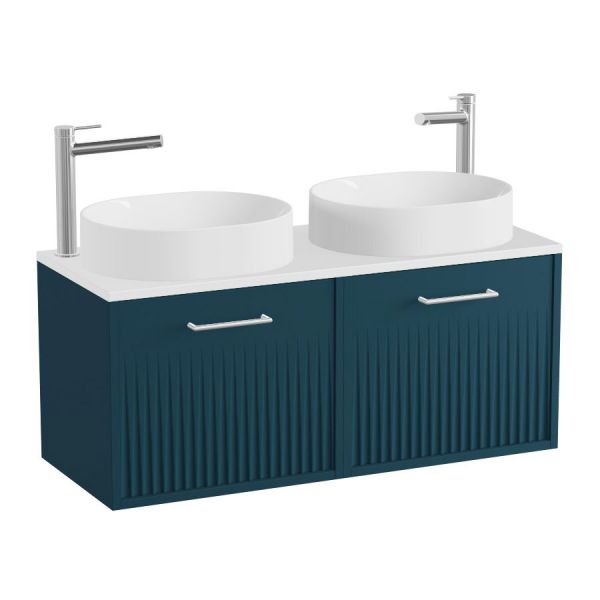 Vado Safari Wall Hung Atlantic Blue Fluted Vanity Unit 1000mm #2
