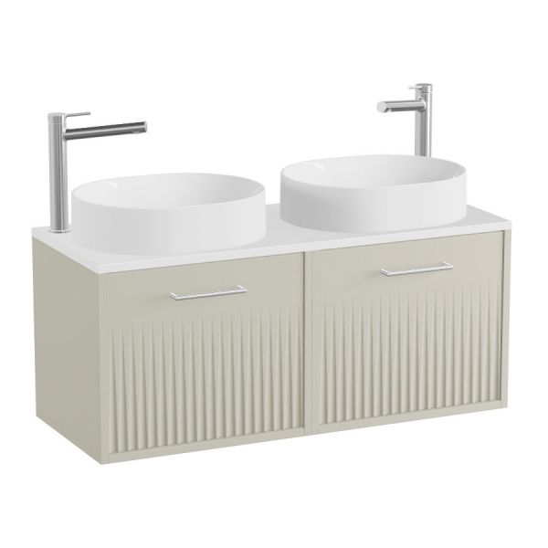 Vado Safari Wall Hung Cashmere Fluted Vanity Unit 1000mm #2