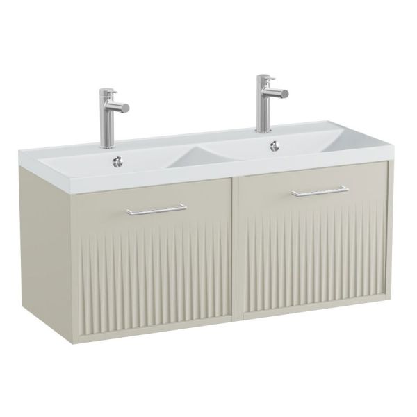 Vado Safari Wall Hung Cashmere Fluted Vanity Unit 1000mm