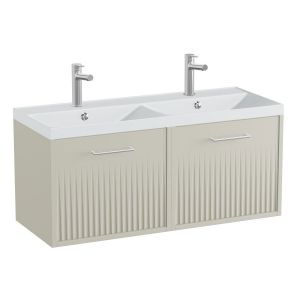 Vado Safari Wall Hung Cashmere Fluted Vanity Unit 1000mm
