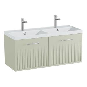 Vado Safari Wall Hung Sage Green Fluted Vanity Unit 1000mm