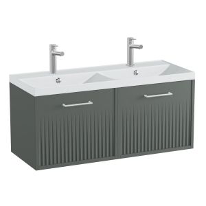 Vado Safari Wall Hung Charcoal Grey Fluted Vanity Unit 1000mm