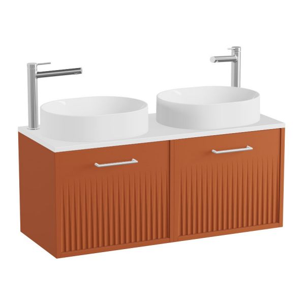 Vado Safari Wall Hung Terracotta Fluted Vanity Unit 1000mm #2
