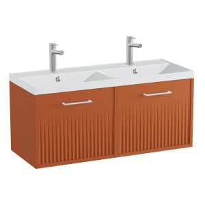 Vado Safari Wall Hung Terracotta Fluted Vanity Unit 1000mm