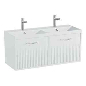 Vado Safari Wall Hung Arctic White Fluted Vanity Unit 1000mm