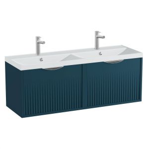 Vado Safari Wall Hung Atlantic Blue Fluted Vanity Unit 1200mm
