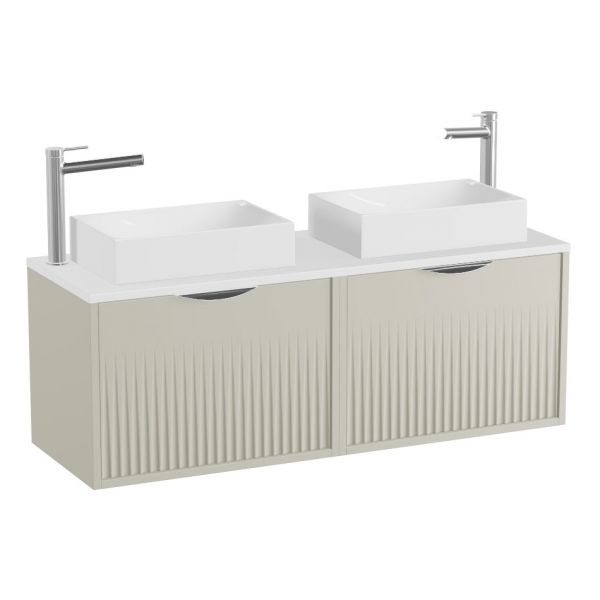 Vado Safari Wall Hung Cashmere Fluted Vanity Unit 1200mm #2