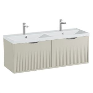 Vado Safari Wall Hung Cashmere Fluted Vanity Unit 1200mm