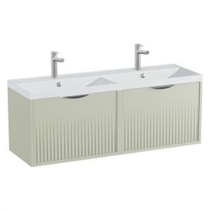 Vado Safari Wall Hung Sage Green Fluted Vanity Unit 1200mm