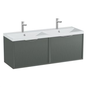 Vado Safari Wall Hung Charcoal Grey Fluted Vanity Unit 1200mm