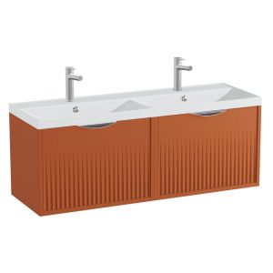 Vado Safari Wall Hung Terracotta Fluted Vanity Unit 1200mm