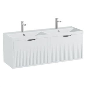 Vado Safari Wall Hung Arctic White Fluted Vanity Unit 1200mm