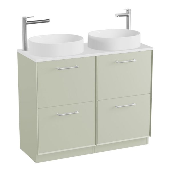 Vado Safari Floor Mounted Sage Green Vanity Unit 1000mm #2