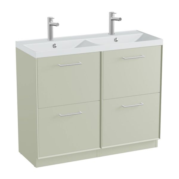 Vado Safari Floor Mounted Sage Green Vanity Unit 1000mm