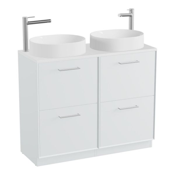 Vado Safari Floor Mounted Arctic White Vanity Unit 1000mm #2