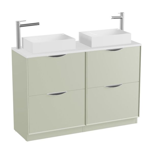 Vado Safari Floor Mounted Sage Green Vanity Unit 1200mm #2