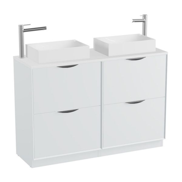 Vado Safari Floor Mounted Arctic White Vanity Unit 1200mm #2