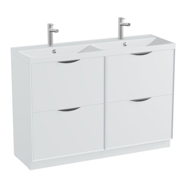 Vado Safari Floor Mounted Arctic White Vanity Unit 1200mm